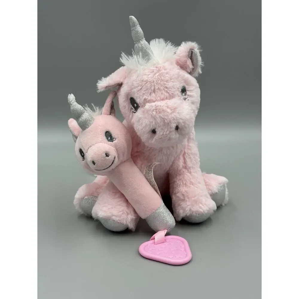 Trend Lab Pink Unicorn‎ Plush W/ Rattle And Lovey Baby Security Blanket